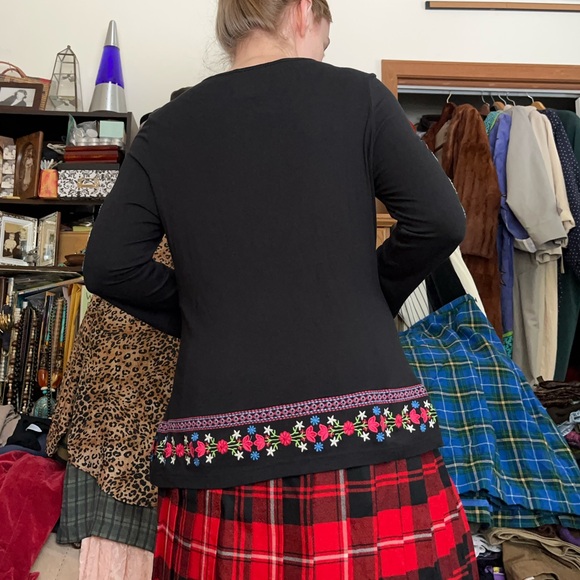 Alp-N-Rock Floral Embroidered Tunic Top Boho Ski Retro Size 5 / S - Picture 6 of 16